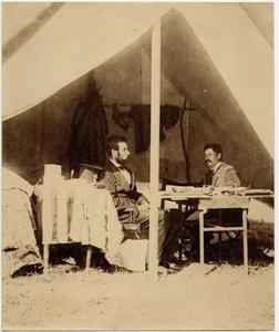 Abraham Lincoln (1809-65), 16th President of the USA, and George Brinton McClellan (1826-85), Union Army General by American Photographer